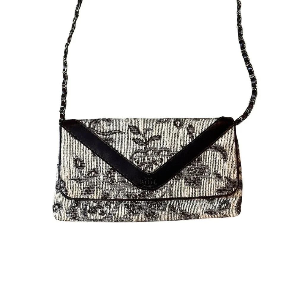 Ballard Collection Brown Envelope Chain Crossbody Floral Tapestry‎ Purse
